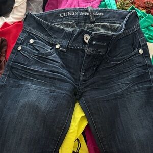 GUESS Women's High Rise Dark Blue Jeans